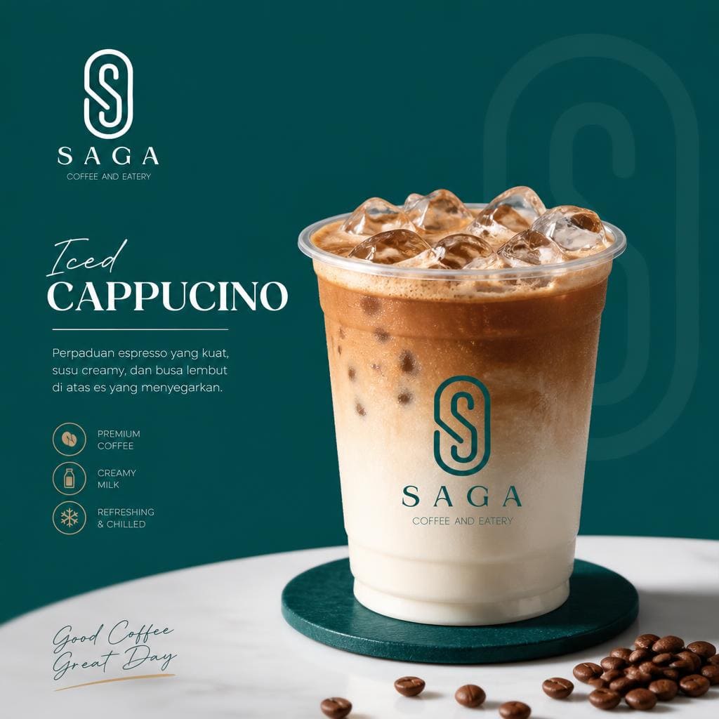 Iced Cappucino menu unggulan Saga Coffee House